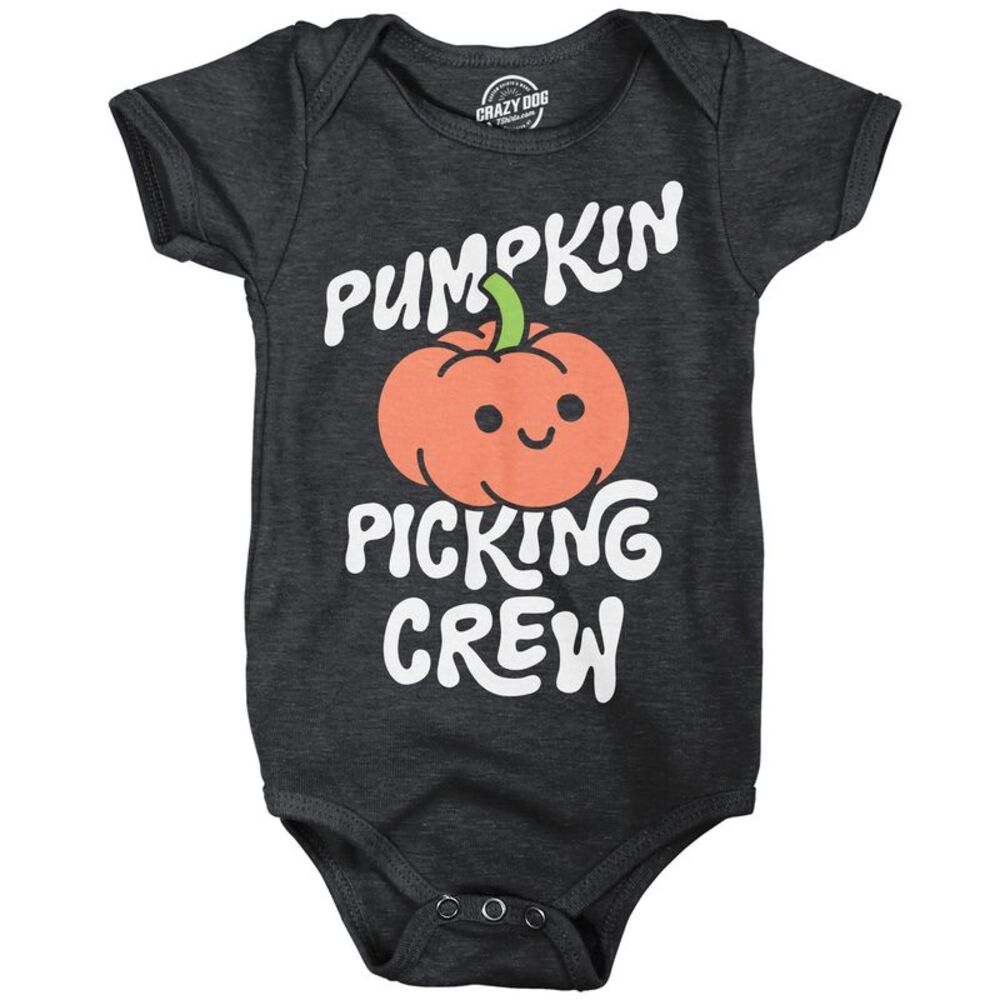 Pumpkin Picking Crew Baby Bodysuit Funny Fall Jumper For Infants